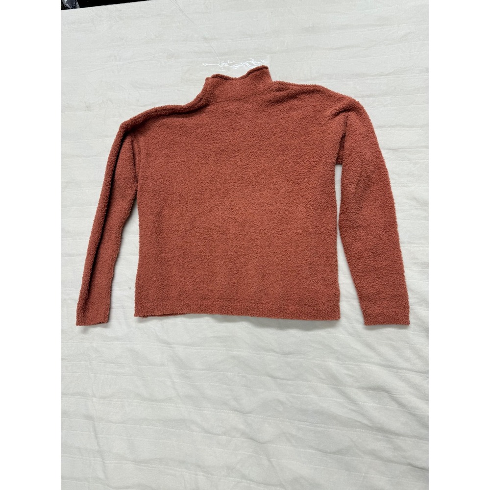 Naturals‎ Reflections Rust Orange Fuzzy Mock Neck  Sweater Women's Medium